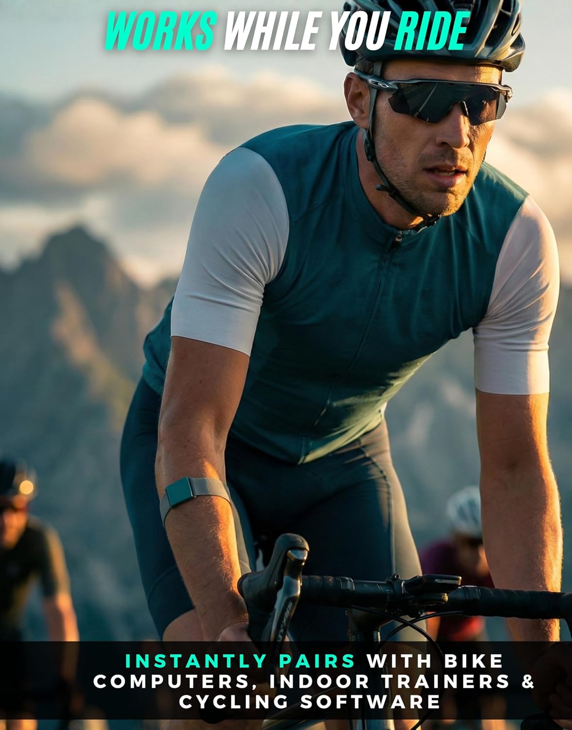 Powr Labs armband heart rate monitor – Works while you ride: instantly pairs with bike computers, indoor trainers and cycling software