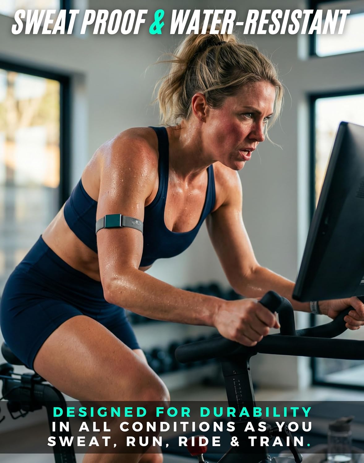 Powr Labs armband heart rate monitor – Sweat proof and water-resistant: designed for durability in all conditions as you sweat, run, ride and train
