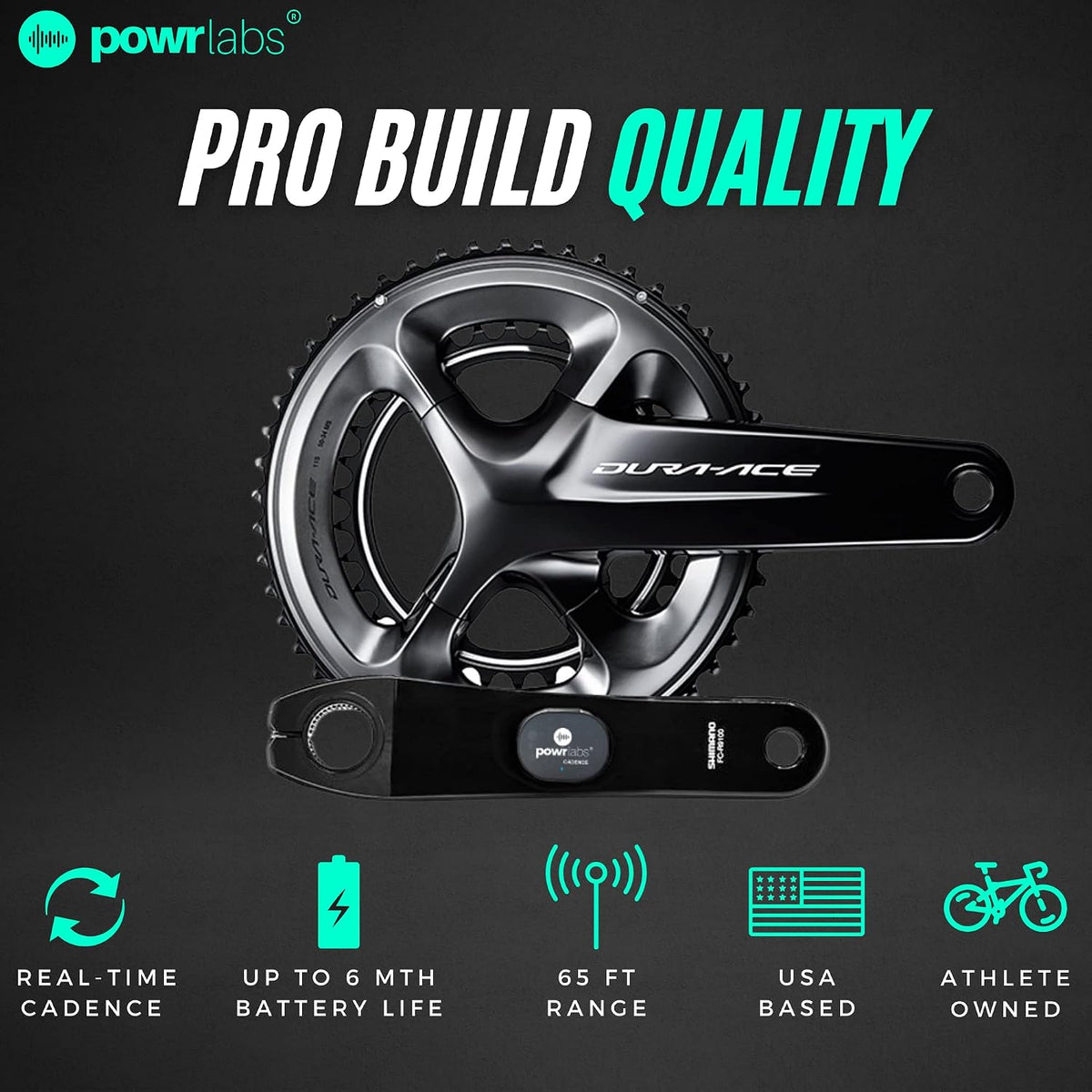 Powr Labs bike cadence sensor – Pro build quality: real-time cadence, up to 6-month battery life, 65 ft range, USA based, athlete owned