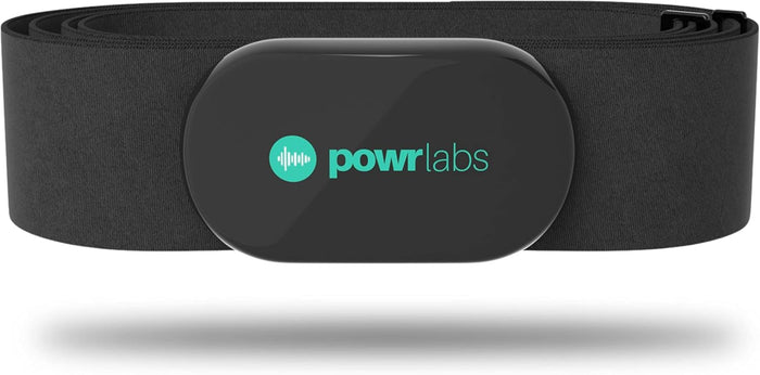 Powr Labs chest strap heart rate monitor, front view