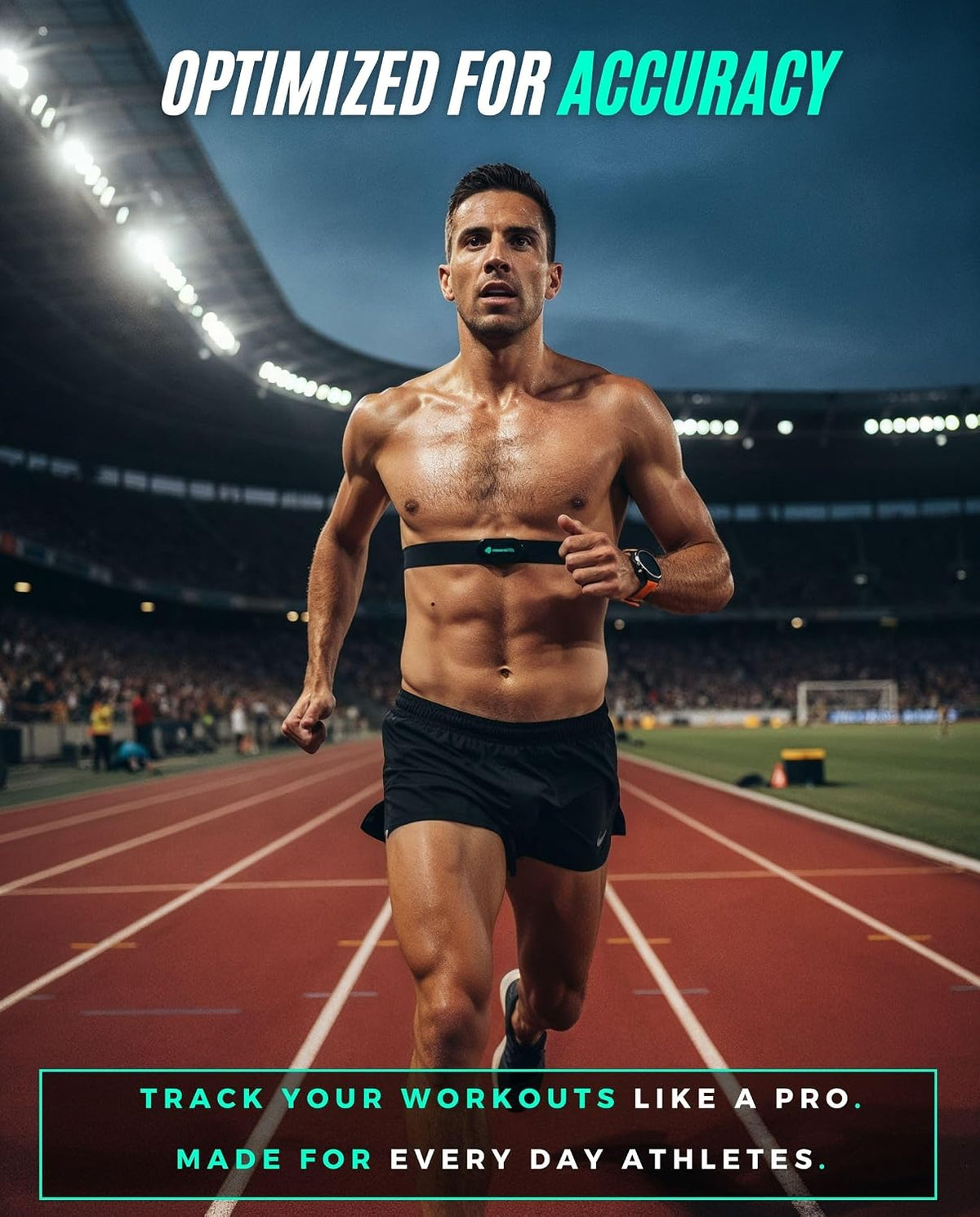 Chest heart rate monitor optimized for accuracy, track your workouts like a pro